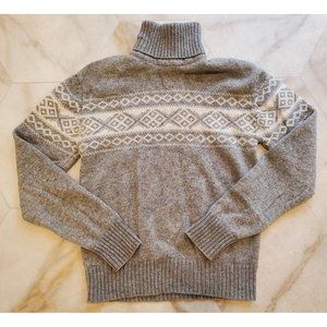 VTG Christopher Rand Womens M Acrylic Winter Ski Sweater Gray & White Snowflake
